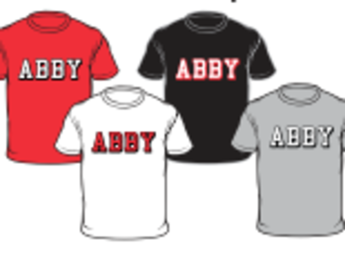 Abby Middle T-shirts in four different colours.