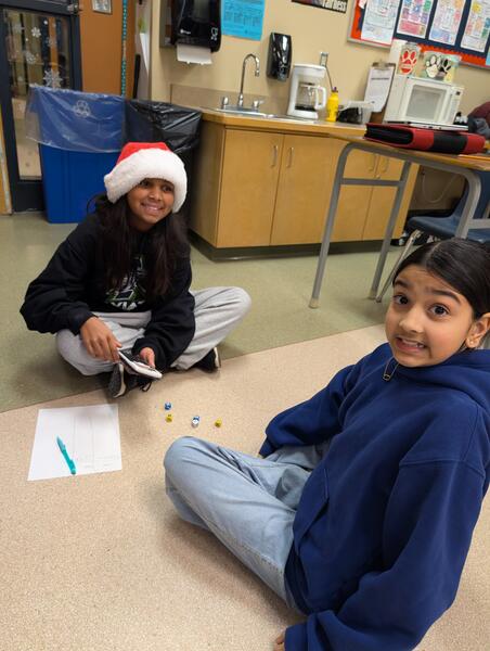 Abby Middle students playing math games